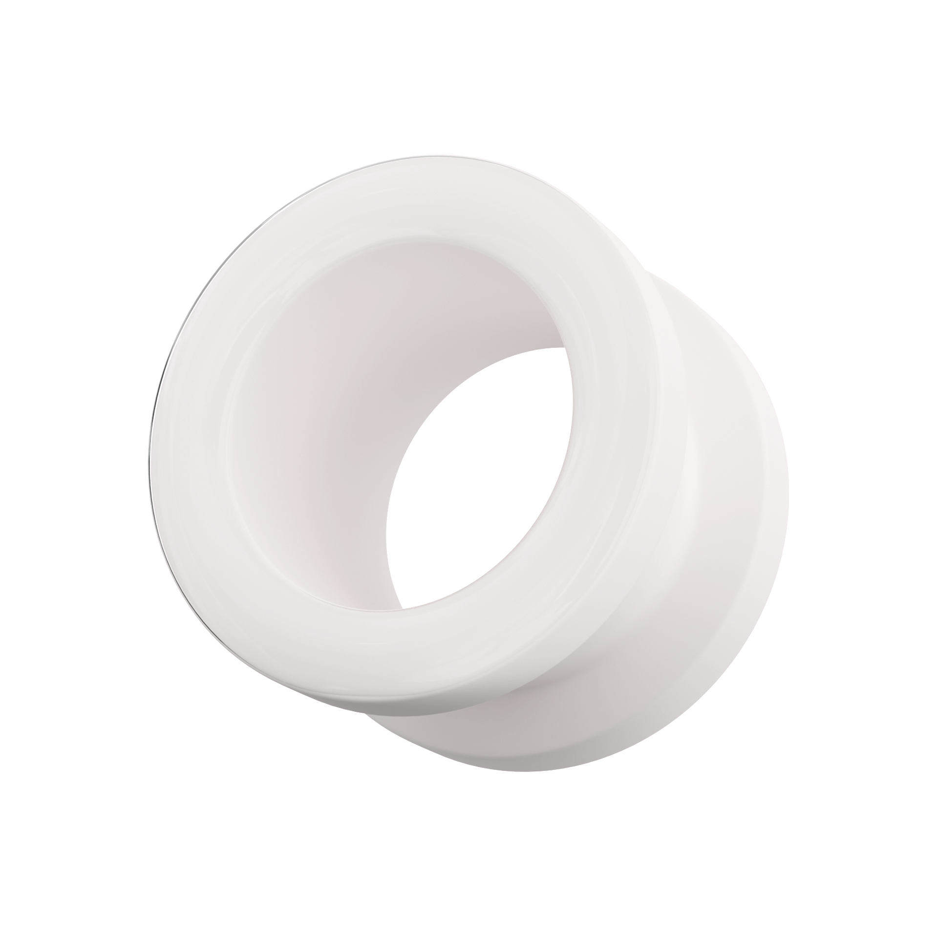 316L Surgical Steel Basic White External Threaded Tunnel - Monster Piercing