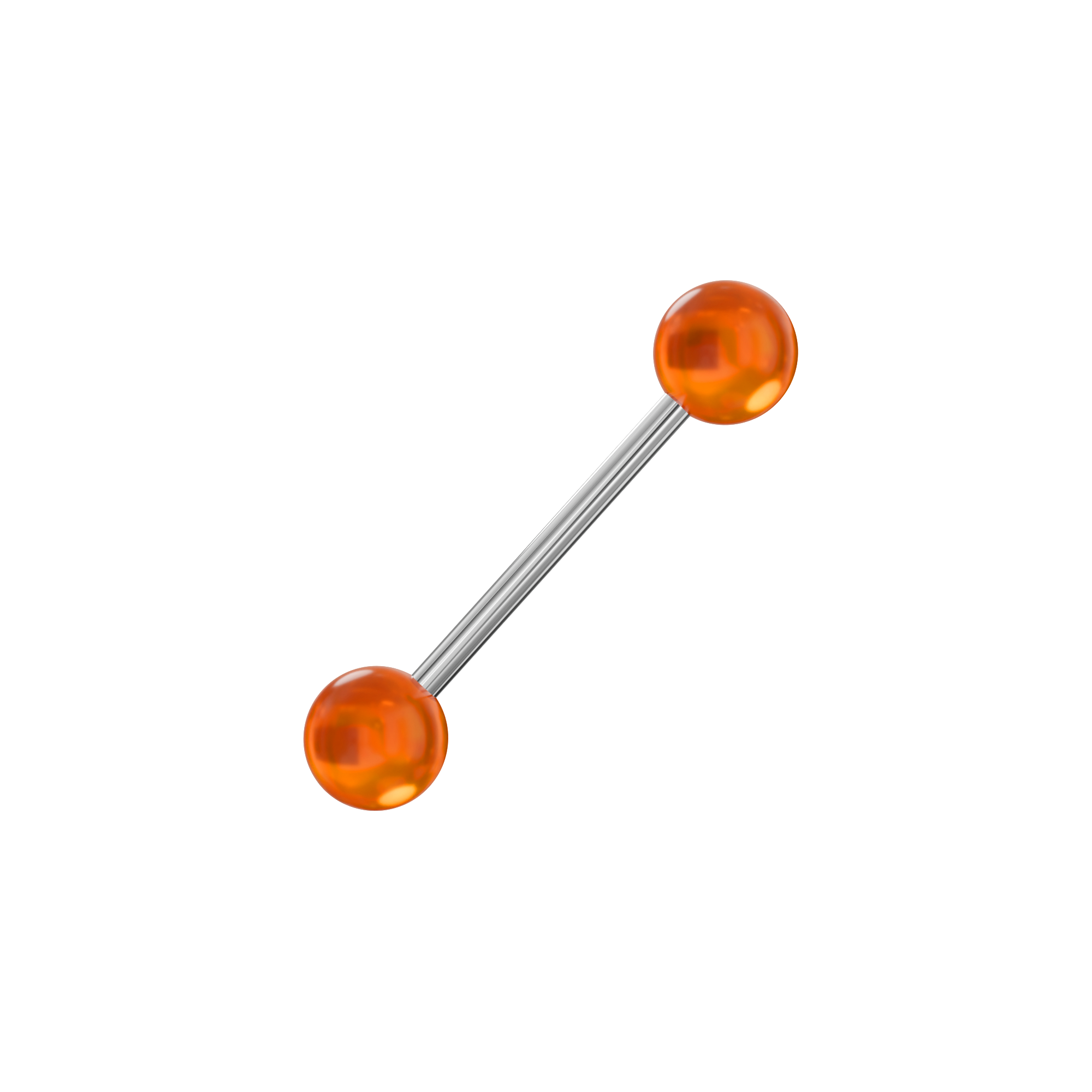 Steel Tongue Barbell with Plain UV Balls (Pack of 10) - Monster Piercing