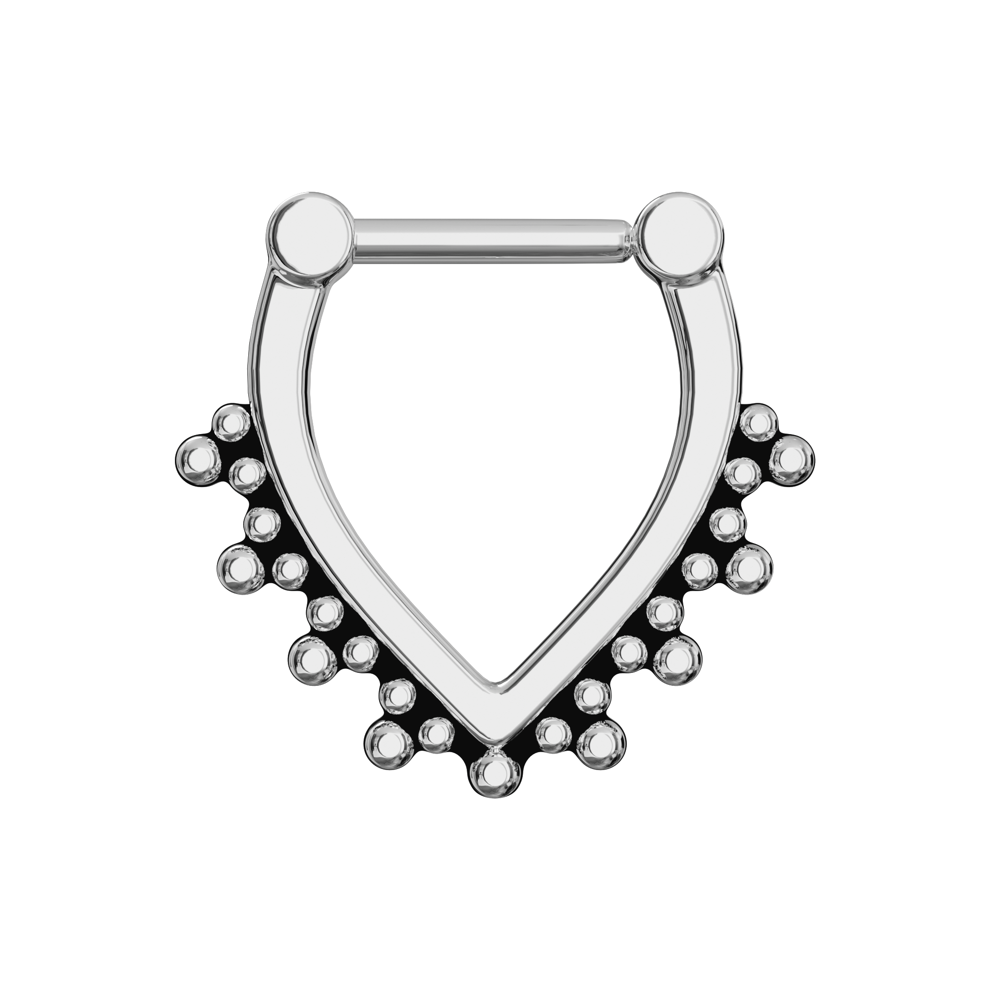 316L Surgical Steel Tribal Dots V Shape Septum Clicker Ring - Monster Piercing