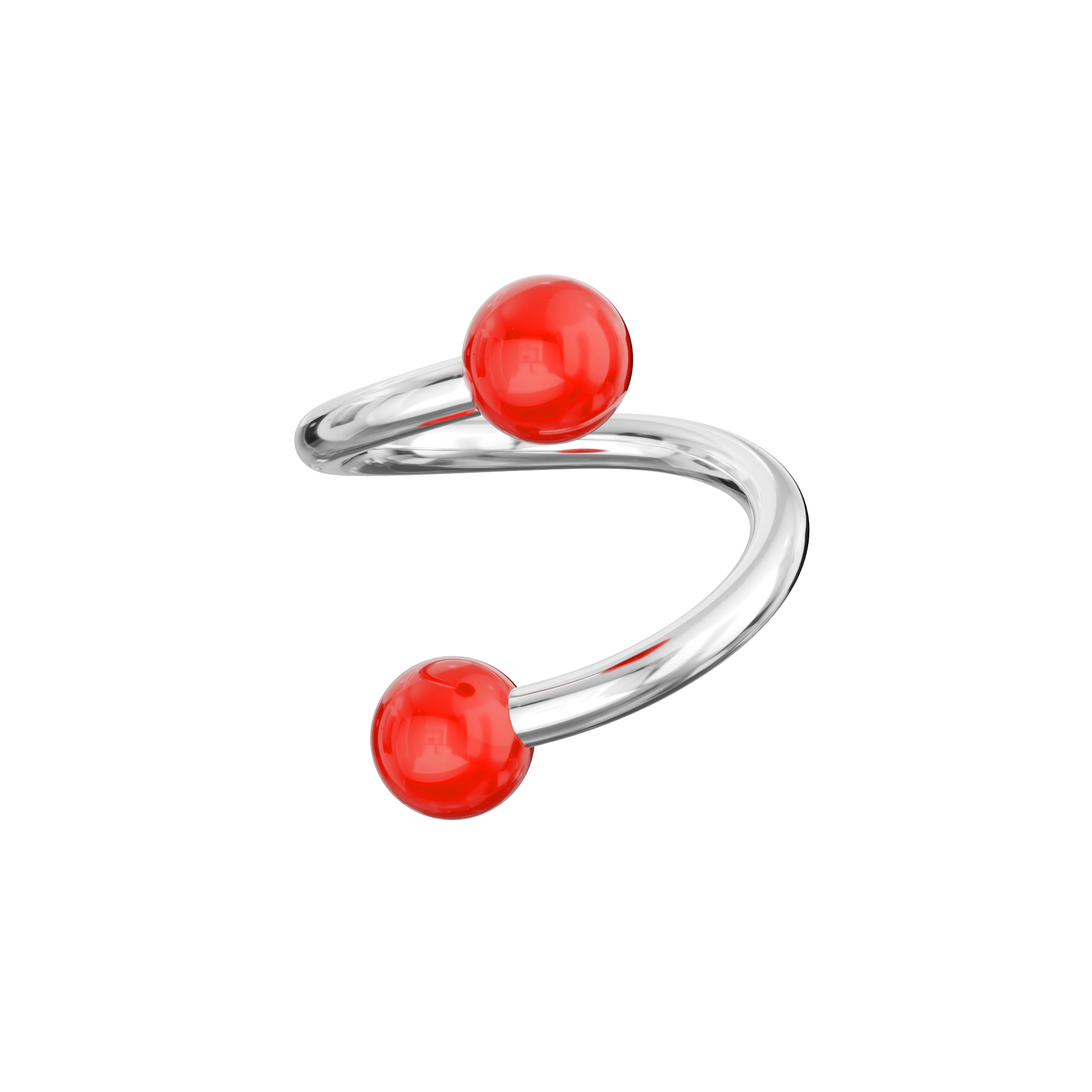 316L Surgical Steel Twisted Barbell With Pastel UV Balls (Pack of 10) - Monster Piercing