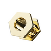 316L Surgical Steel Gold Hexagon External Threaded Tunnel