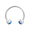 316L Surgical Steel CZ and Epoxy Ball with Opal Jewelled Circular Barbell