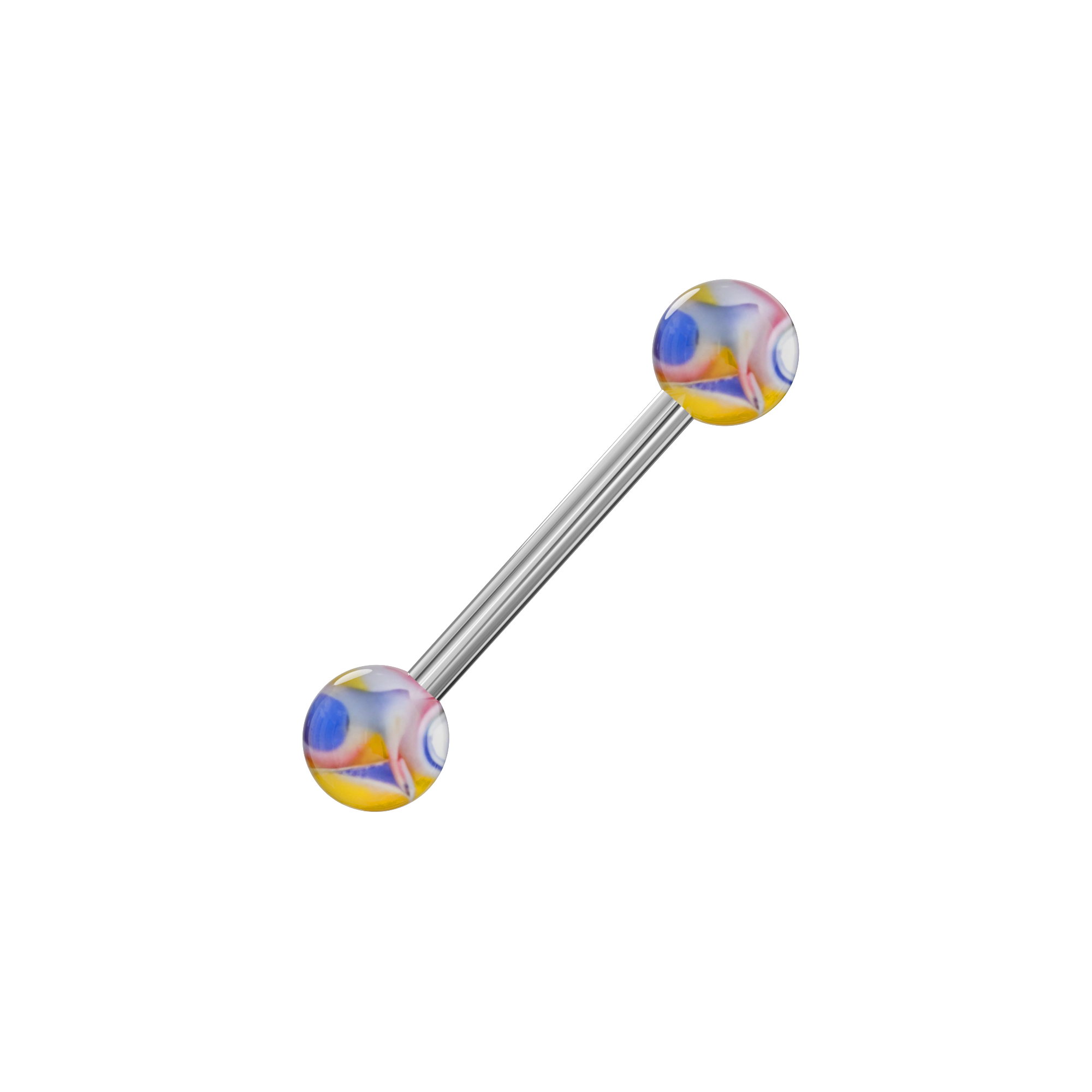 Steel Tongue Barbell in Mix Colour UV Balls (Pack of 10) - Monster Piercing