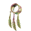 316L Surgical Steel Rainbow Dangling Leaves Internally Threaded Tunnel