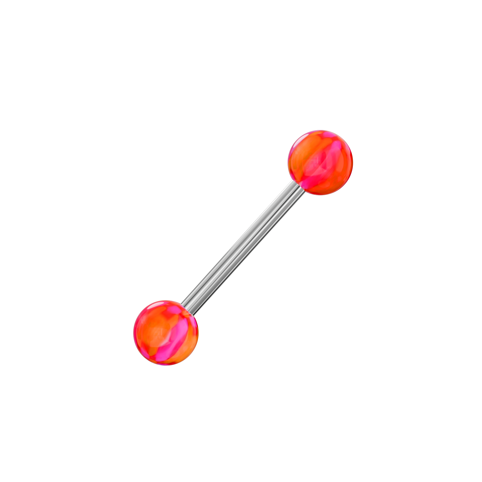 Steel Tongue Barbell with Checkered UV Balls (Pack of 10) - Monster Piercing