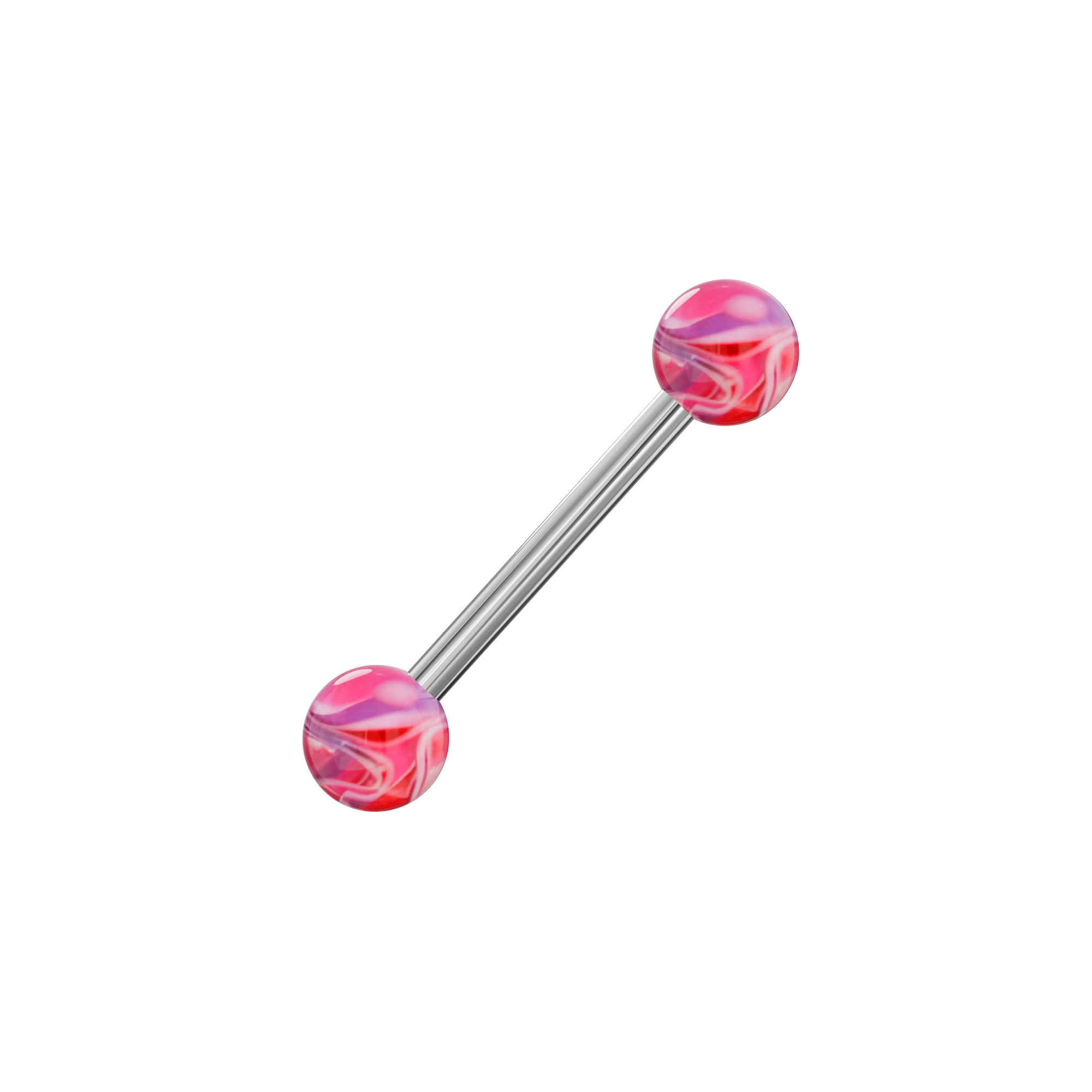 Steel Tongue Barbell in Mix Colour UV Balls (Pack of 10) - Monster Piercing