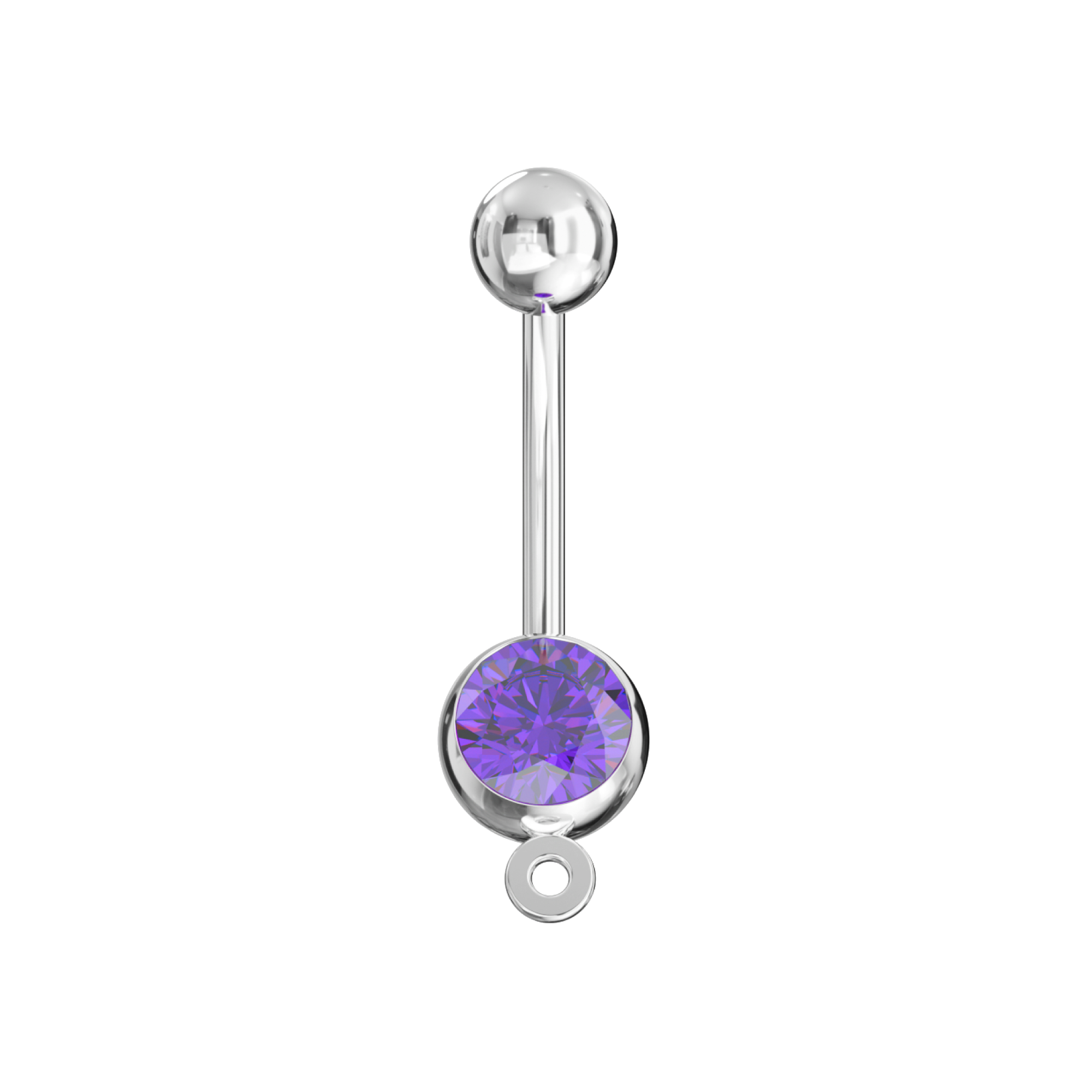 316L Surgical Steel Studded Hook Banana Belly Ring - Monster Piercing