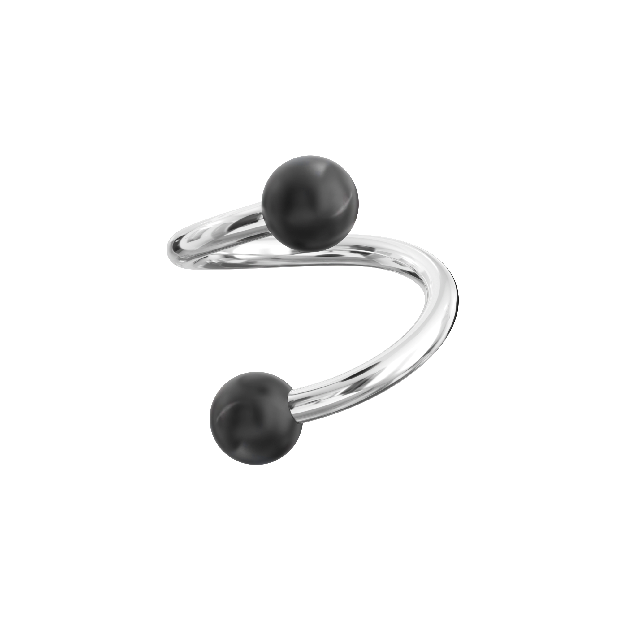 Steel Eyebrow Twisted Barbell with UV Colour Piercing Balls (Pack of 10) - Monster Piercing