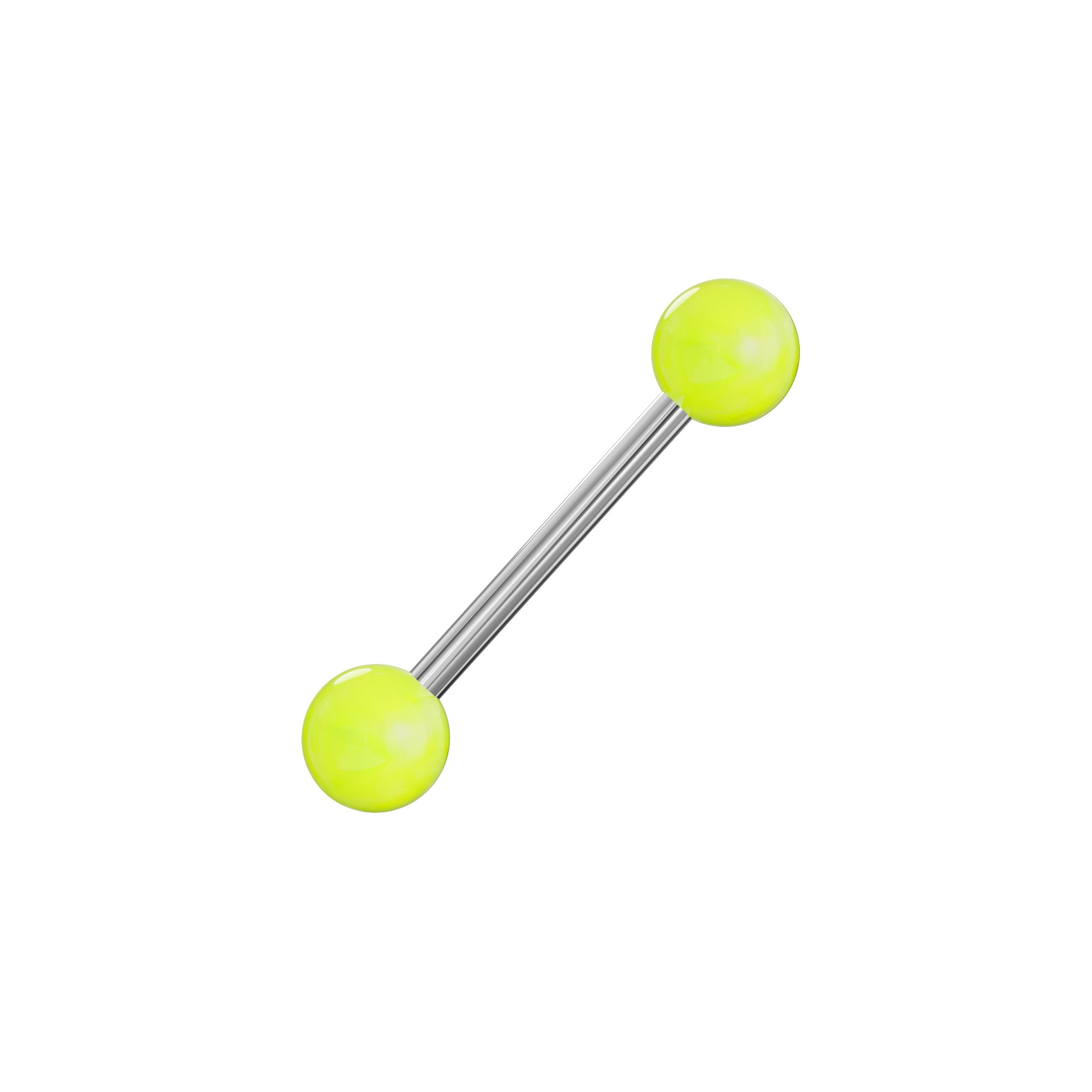 Steel Tongue Barbell with Neon Marble UV Balls (Pack of 10) - Monster Piercing