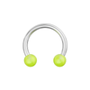 316L Surgical Steel Circular Barbell With Basic Colour UV Balls (Pack of 10)