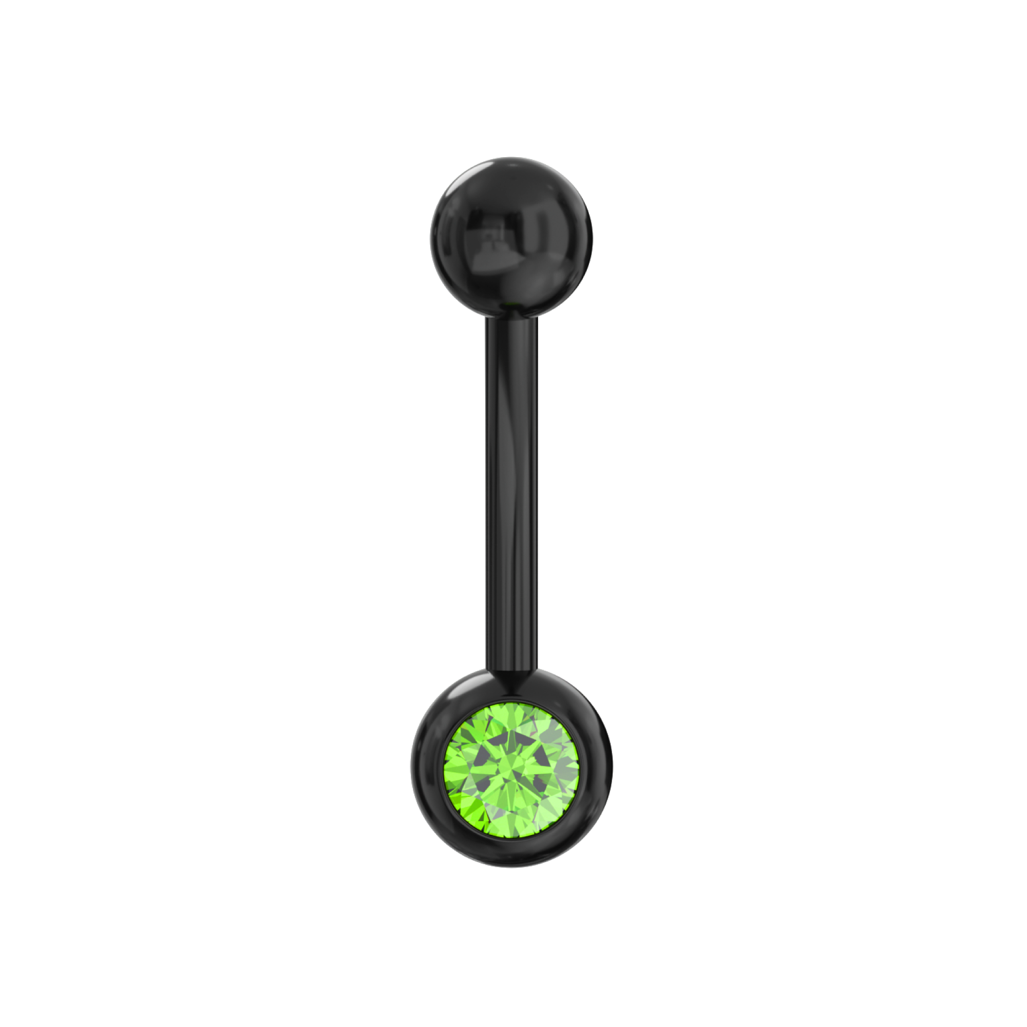316L Surgical Steel Black Cubic Zirconia Studded Belly Ring - Monster Piercing