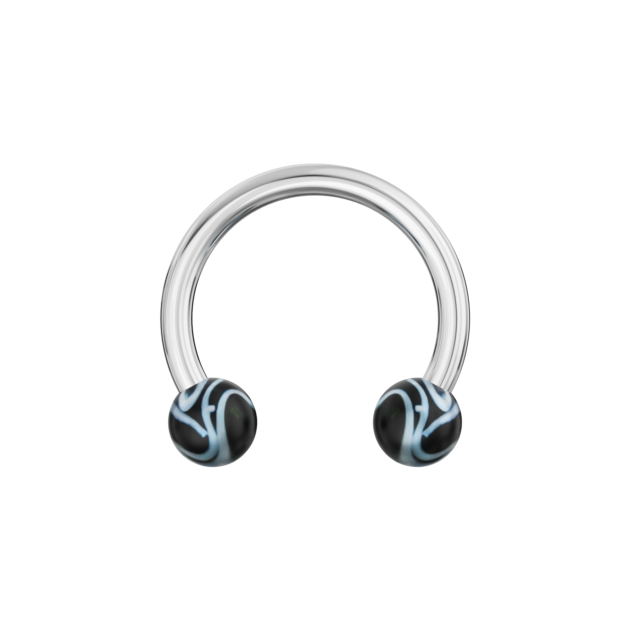 316L Surgical Steel Circular Barbell With Marble UV Balls (Pack of 10) - Monster Piercing