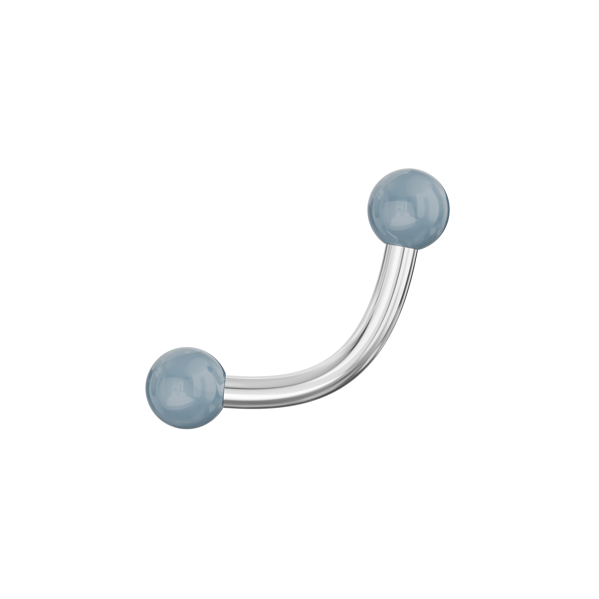 316L Surgical Steel Curved Bar with Basic UV Balls (Pack of 10) - Monster Piercing
