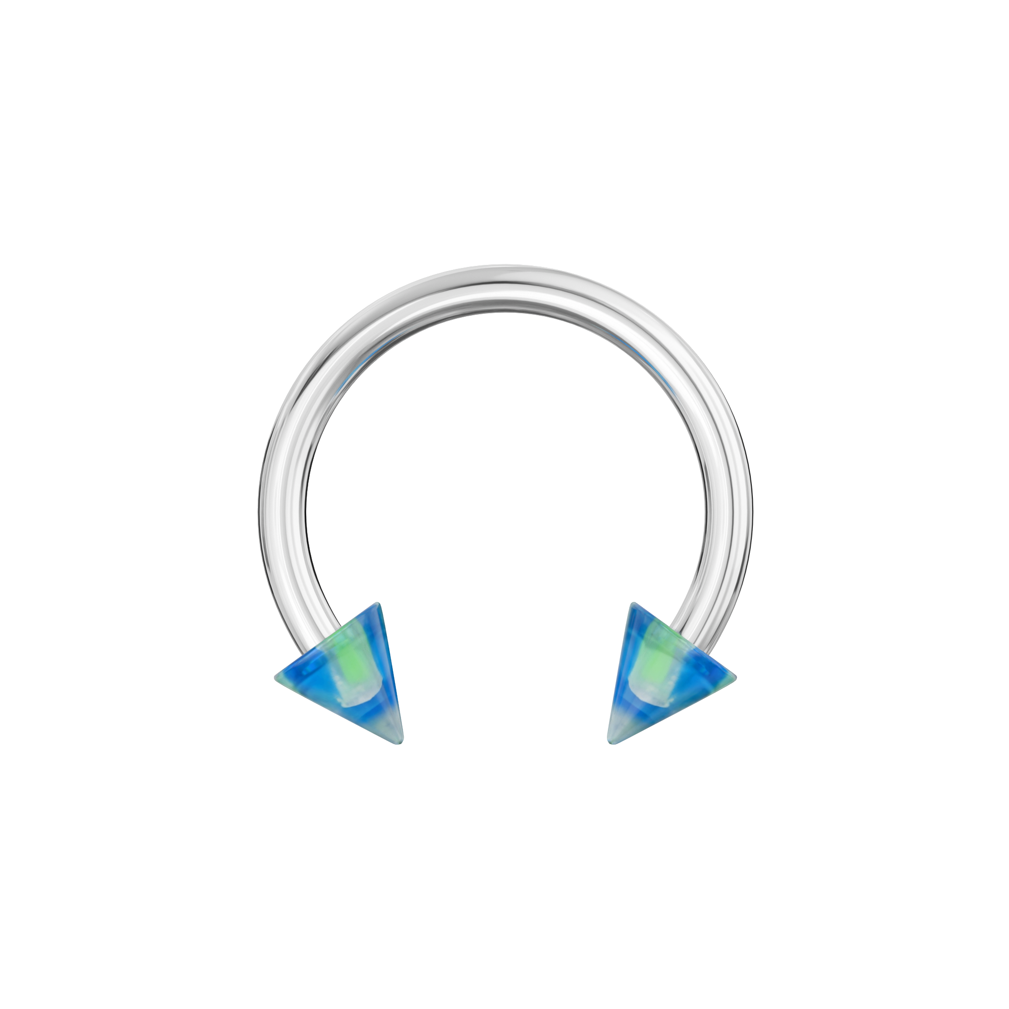 316L Surgical Steel Circular Barbell With Marble UV Cones (Pack of 10) - Monster Piercing