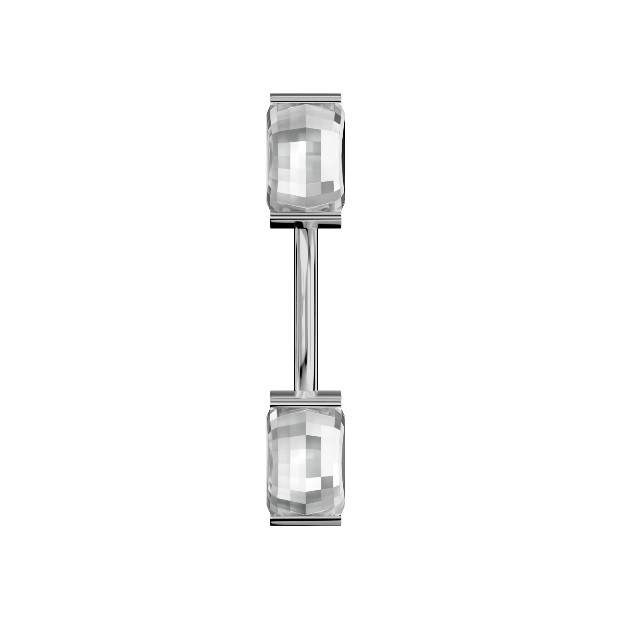 925 Sterling Silver Double Jewelled Spinal Belly Button Ring - Monster Piercing