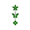 925 Sterling Silver Jewelled Butterfly Dangling Flower Spinal Ring
