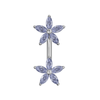 925 Sterling Silver Jewelled Daisies Spinal Belly Button Ring