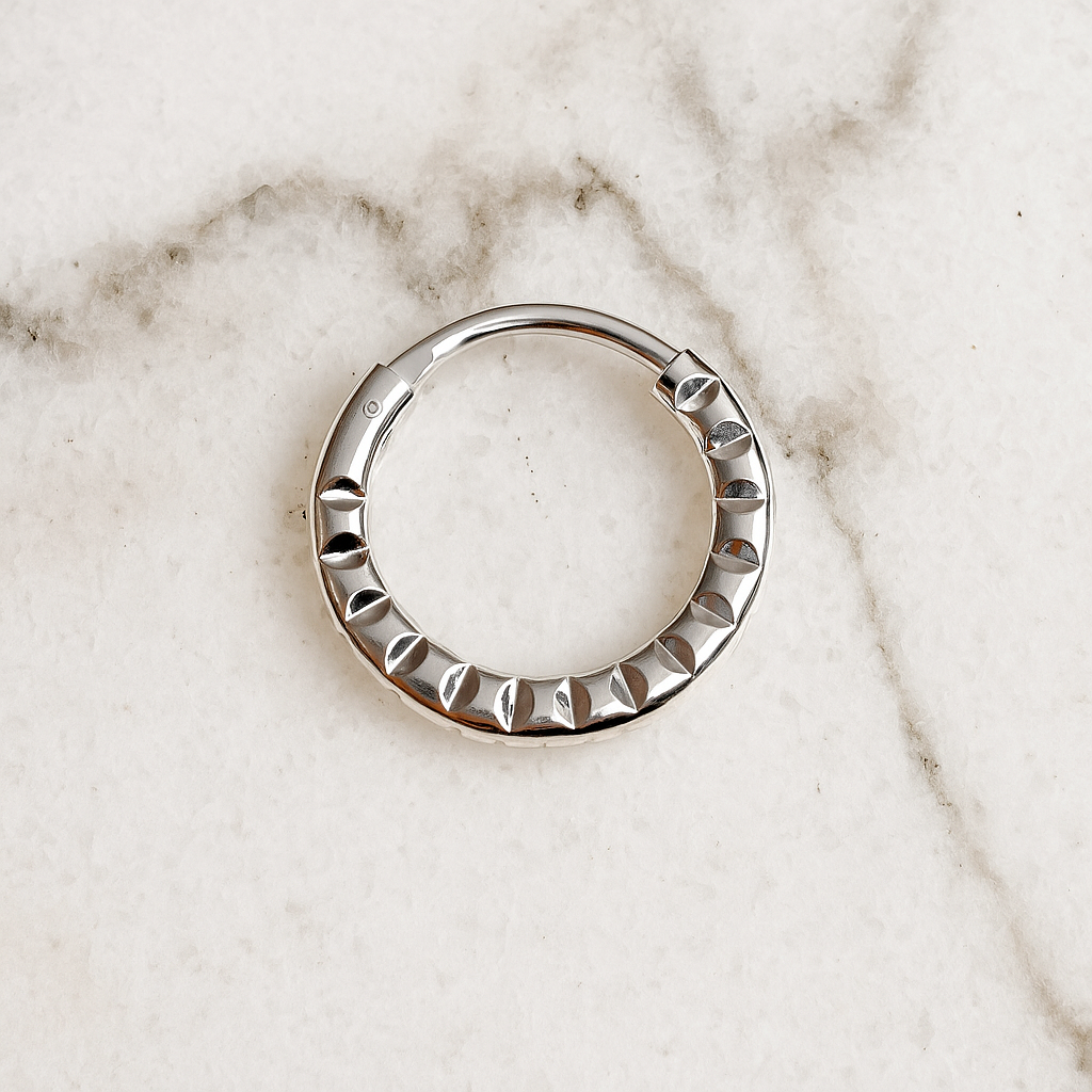 925 Sterling Silver Laser Cut Hoop Ring - Monster Piercing