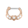 316L Surgical Steel With Rose Gold PVD Micro Paved CZ Flying Heart Septum Clicker Ring