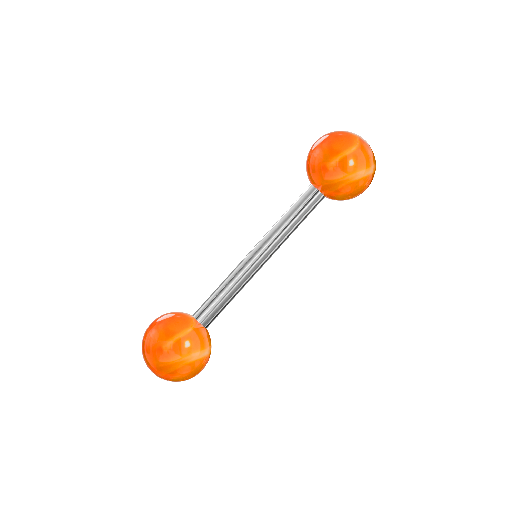 Steel Tongue Barbell with Neon Marble UV Balls (Pack of 10) - Monster Piercing