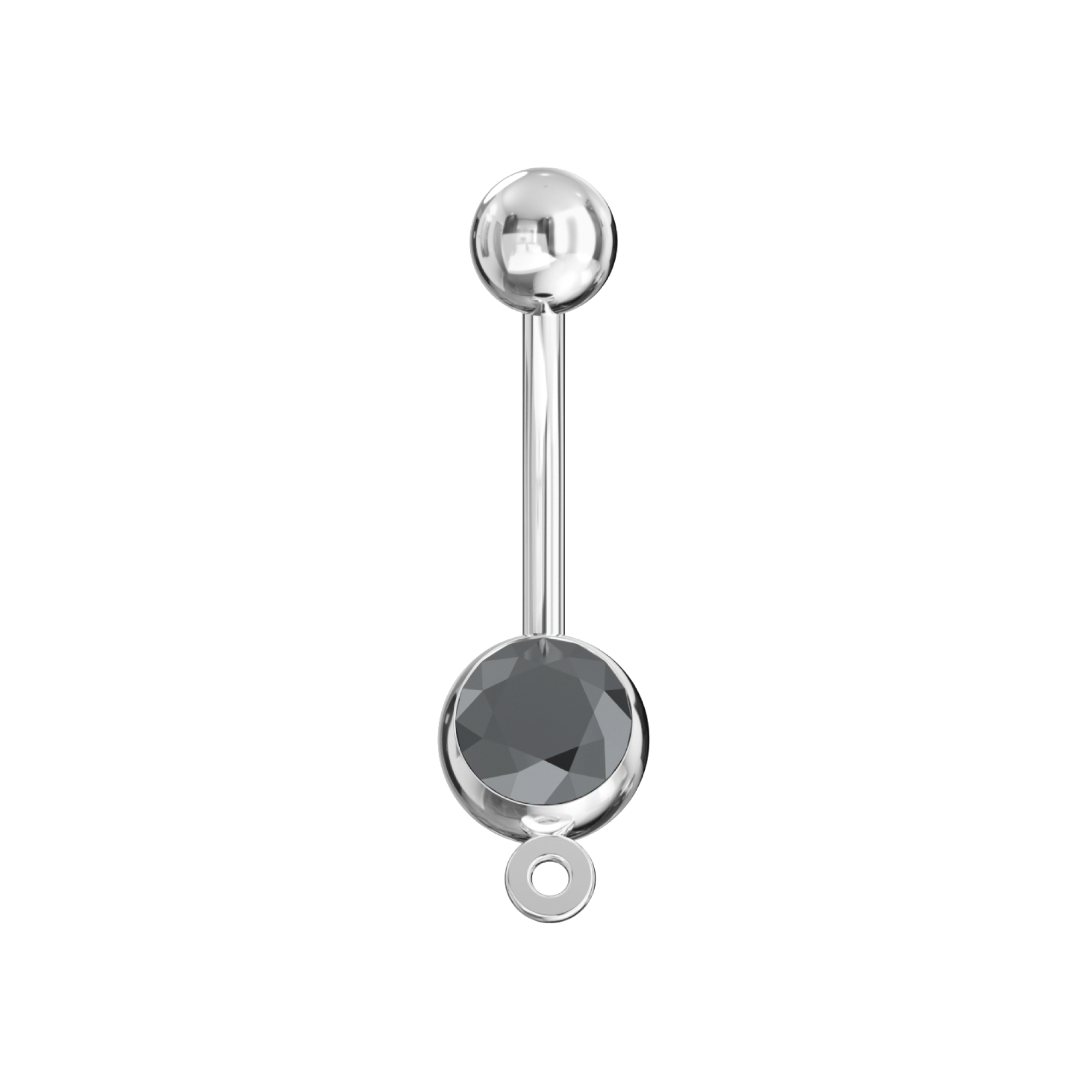 316L Surgical Steel Studded Hook Banana Belly Ring - Monster Piercing