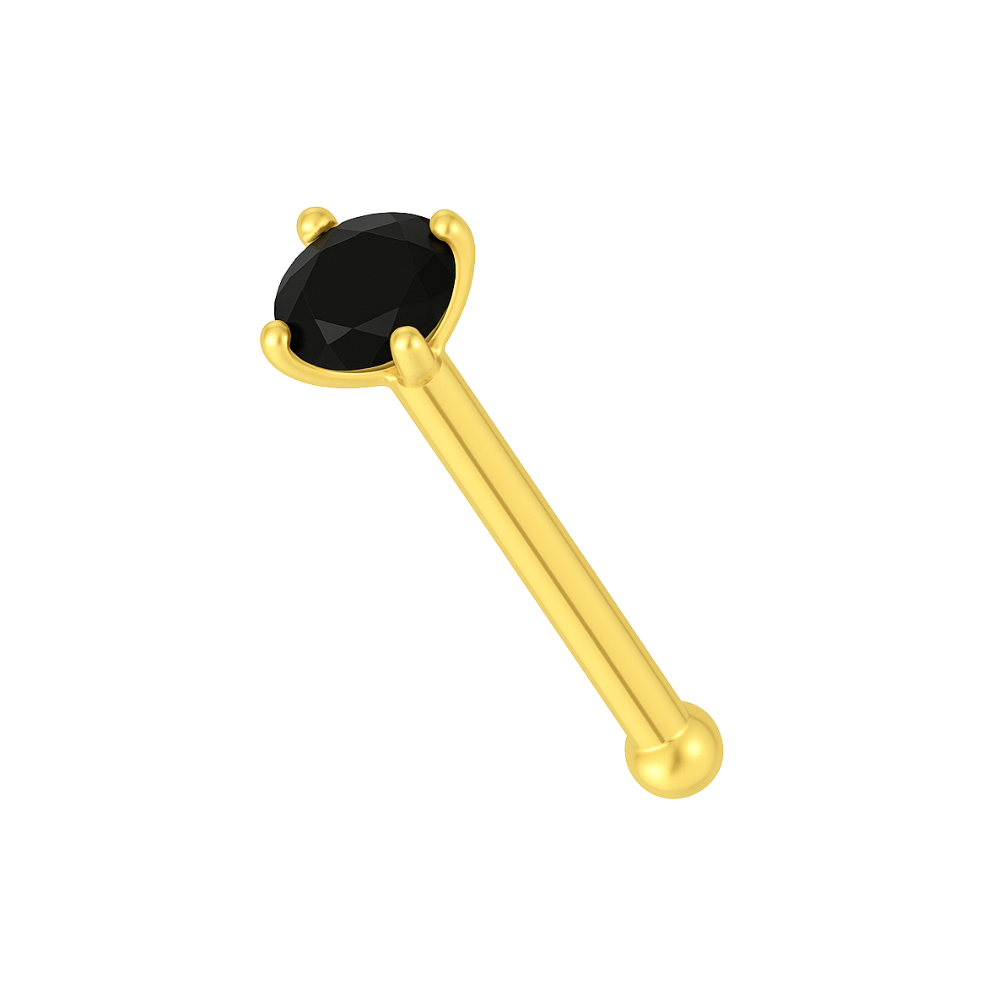 14K Gold Colourful Crystal Jewelled Ball End Nose Pin - Monster Piercing