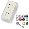 925 Sterling Silver 10pcs CZ Ball End Nose stud Box