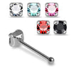 925 Sterling Silver 5pcs Round CZ Ball End Nose stud Box