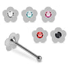 925 Sterling Silver 5pcs Jewelled Flower Ball End Nose stud Box