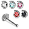 925 Sterling Silver 5pcs CZ Jewelled Design Nose Bone Set