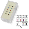 925 Sterling Silver 10pcs CZ Jewelled Bow Design Ball End Nose stud Box