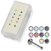 925 Sterling Silver 10pcs 2mm Round CZ Jewelled in Flower Claw Setting Ball End Nose stud Box