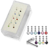925 Sterling Silver 10pcs CZ Dangling in Chain Nose Bone Set