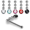 925 Sterling Silver 5pcs CZ Dangling in Chain Nose Bone Set