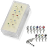 925 Sterling Silver 10pcs CZ Jewelled Small Snake Ball End Nose stud Box