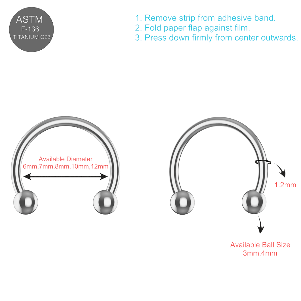 EO Gas Sterilised G23 Titanium Circular Barbell with Ball - Monster Piercing