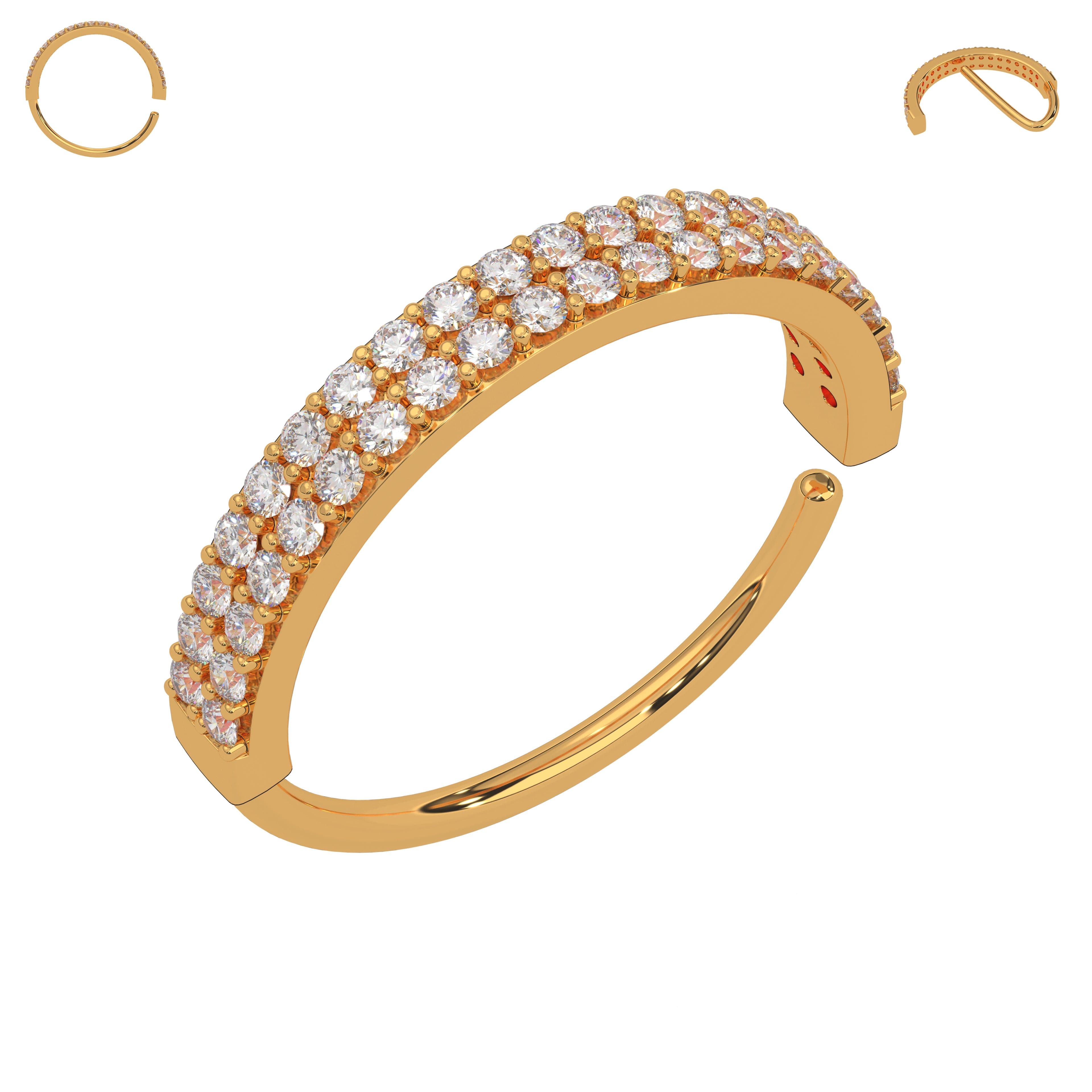 316L Surgical Steel Double Line CZ Jewelled Bendable Flexy Hoop - Monster Piercing