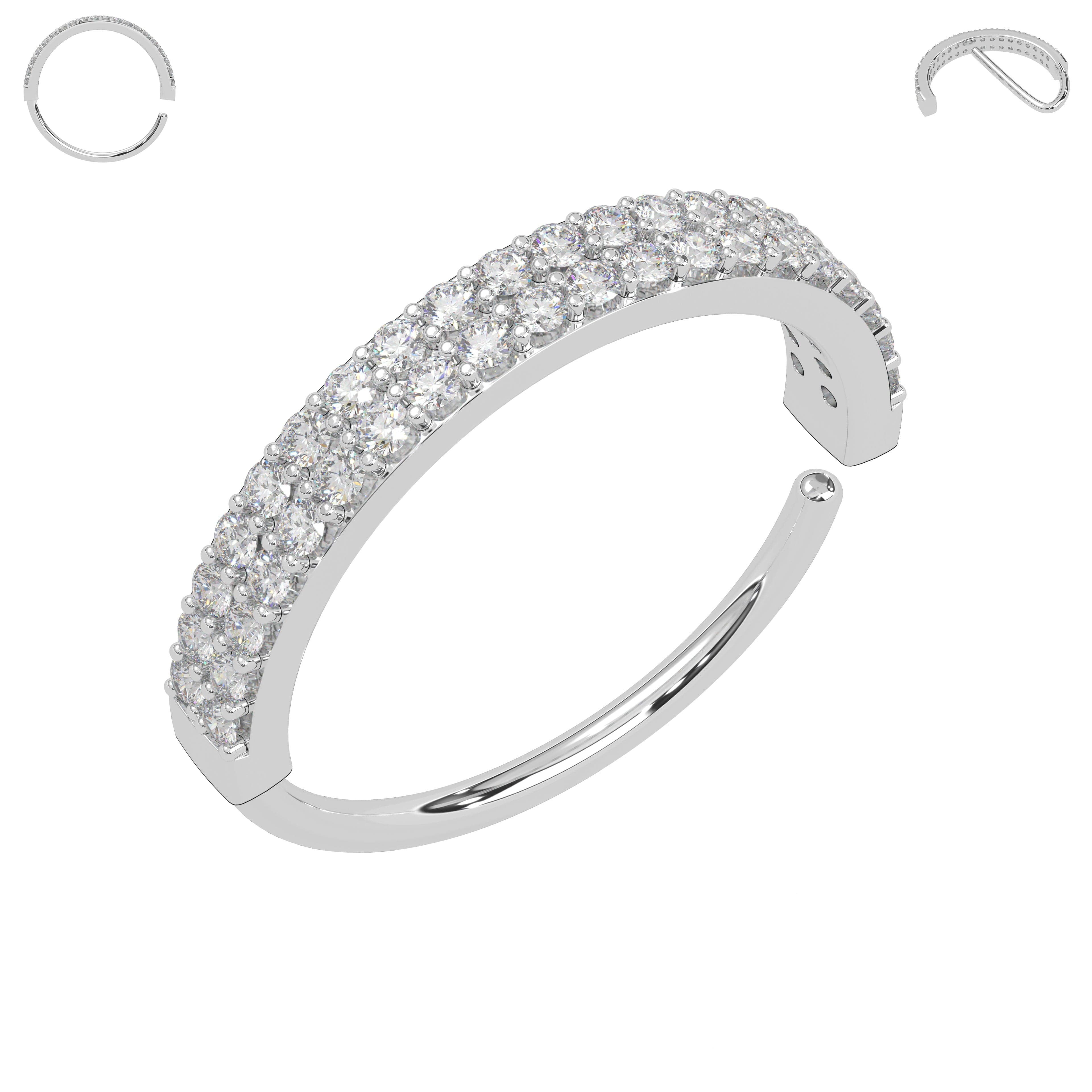 316L Surgical Steel Double Line CZ Jewelled Bendable Flexy Hoop - Monster Piercing