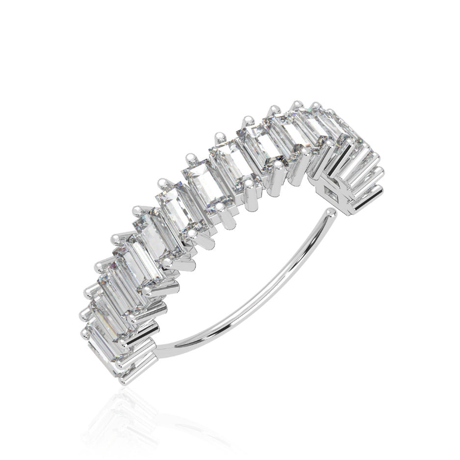 316L Surgical Steel Baguette CZ's Jewelled Bendable Cartilage Hoop - Monster Piercing