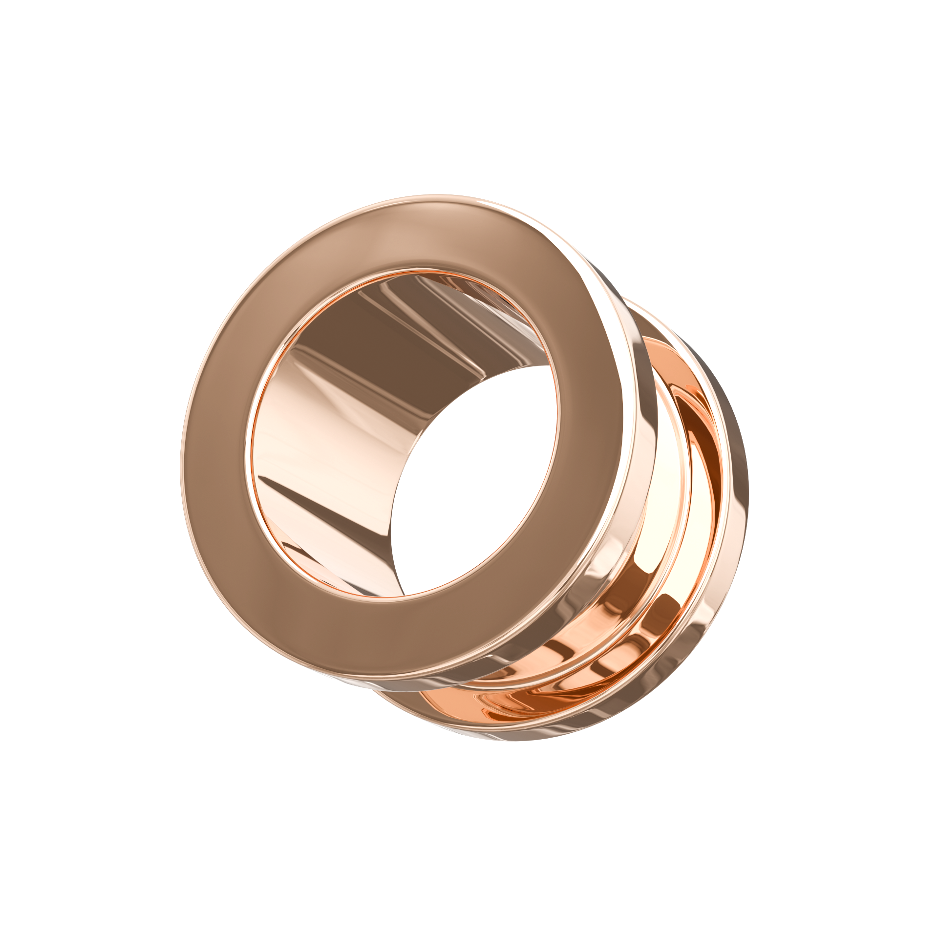 Rose Gold Plated External Screw Fit Ear Flesh Tunnel - Monster Piercing