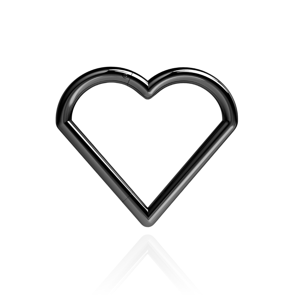 316L Surgical Steel Heart Hinged Segment Clicker Ring - Monster Piercing