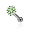 925 Sterling Silver Flower CZ Jewelled Cartilage Ear Stud