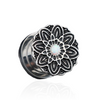 316L Surgical Steel Flower with Opal Stone Ear Flesh Tunnel