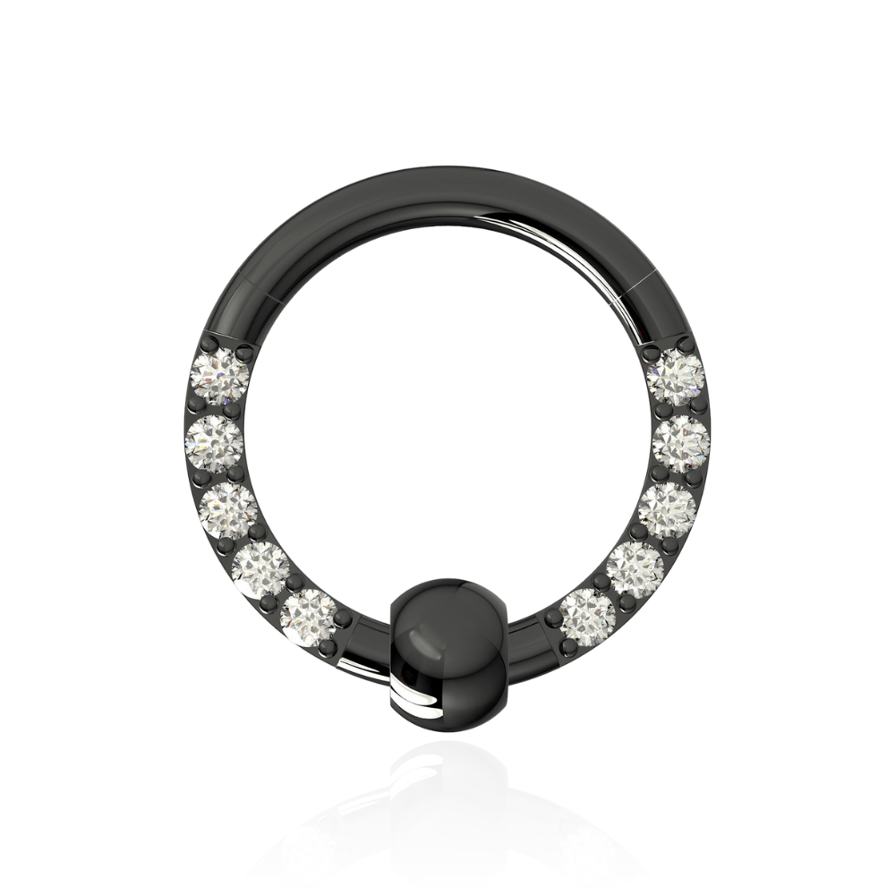 316L Surgical Steel Multi CZ Jewelled BCR Style Segment Clicker Ring - Monster Piercing