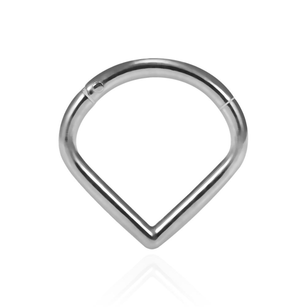G23 Grade Titanium V-Shape Classic Hinged Segment Ring - Monster Piercing