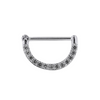 316L Surgical Steel Multi Round Jewelled CZ Nipple Clicker Ring