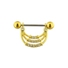 316L Surgical Steel Micro Jewelled Tri Rope Nipple Bar