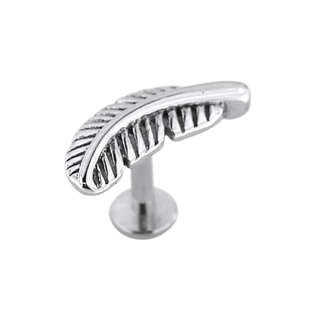 316L Surgical Steel Plain Leaf Cartilage Ear Stud - Monster Piercing