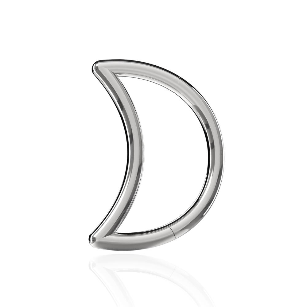 G23 Grade Titanium Crescent Nose Hoop Segment Clicker Ring - Monster Piercing
