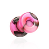 UV Pink & Black External Screw Fit Flesh Tunnel